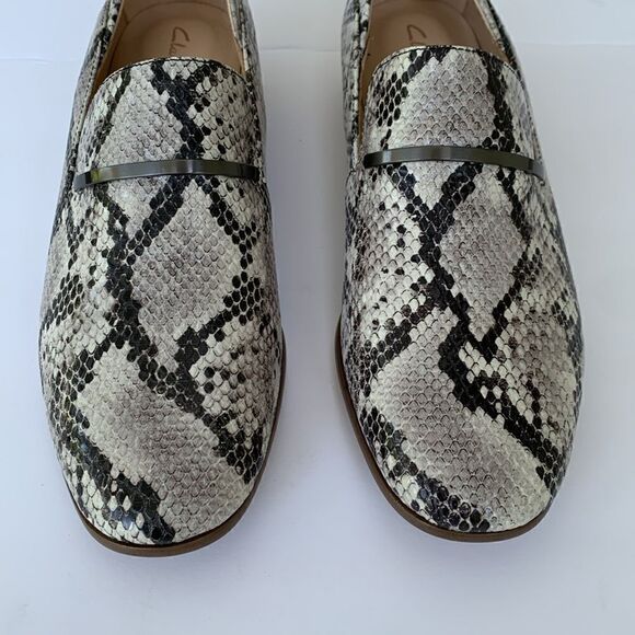 Clarks cushion plus grey snake python Gris oxford woman’s size 7.5 NWT - Picture 3 of 10